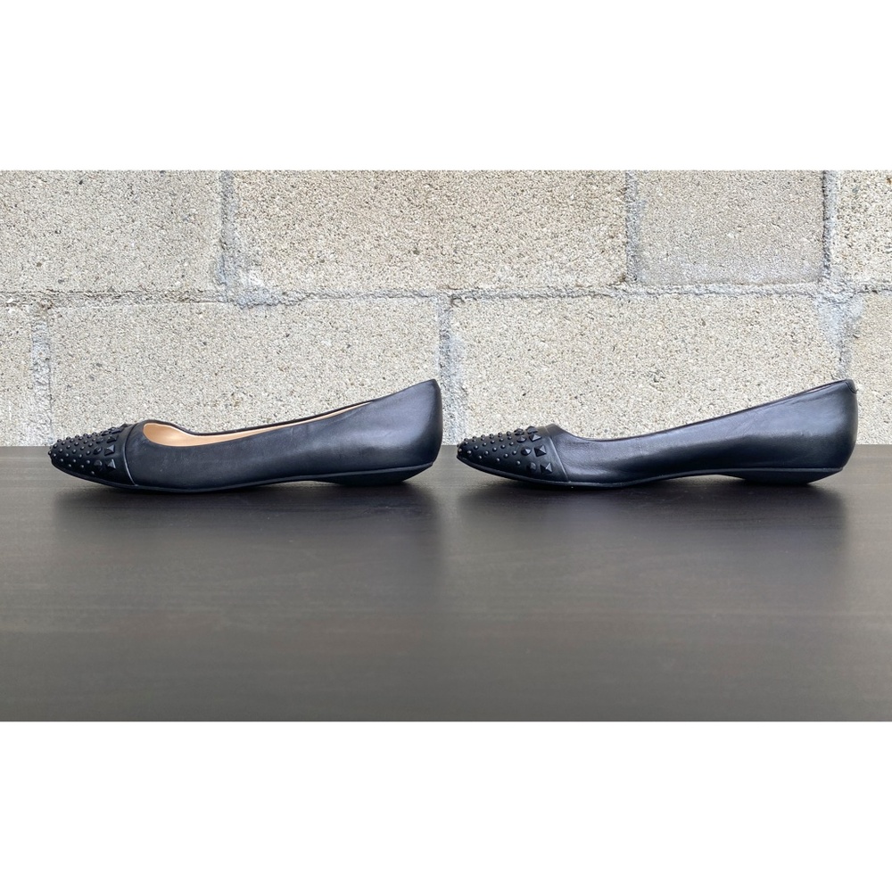 BCBGeneration - Zeleni Black Studded Leather Flats - size 7.5 B - Picture 6 of 12